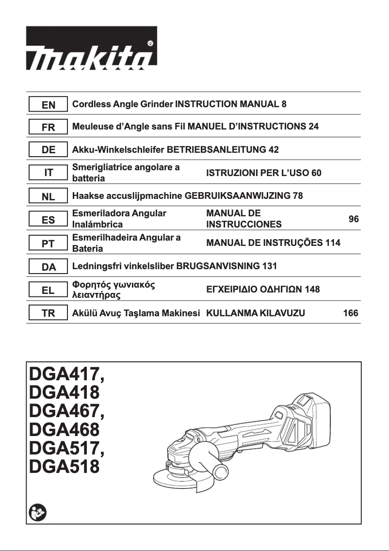 Página 1 del manual Manual de usuario Makita DGA467Z