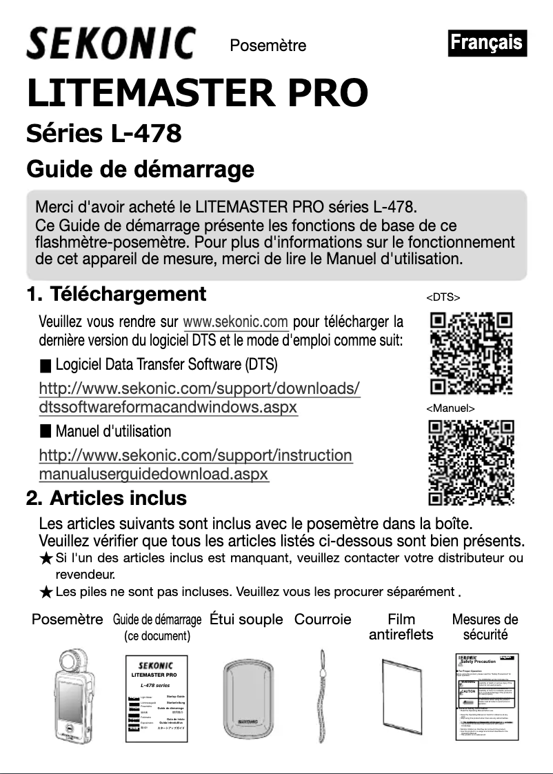 Imagen de la primera página del manual del dispositivo LiteMaster Pro L-478DR