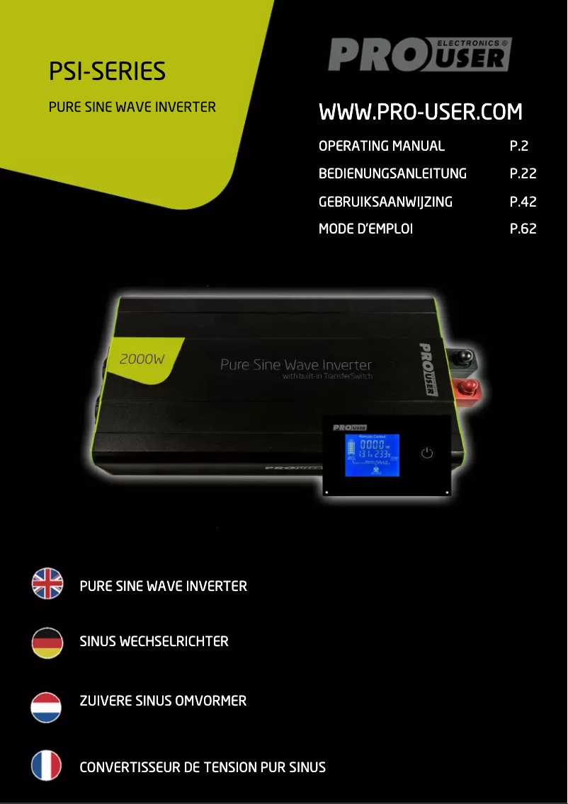 Imagen de la primera página del manual del dispositivo PSI3000TX