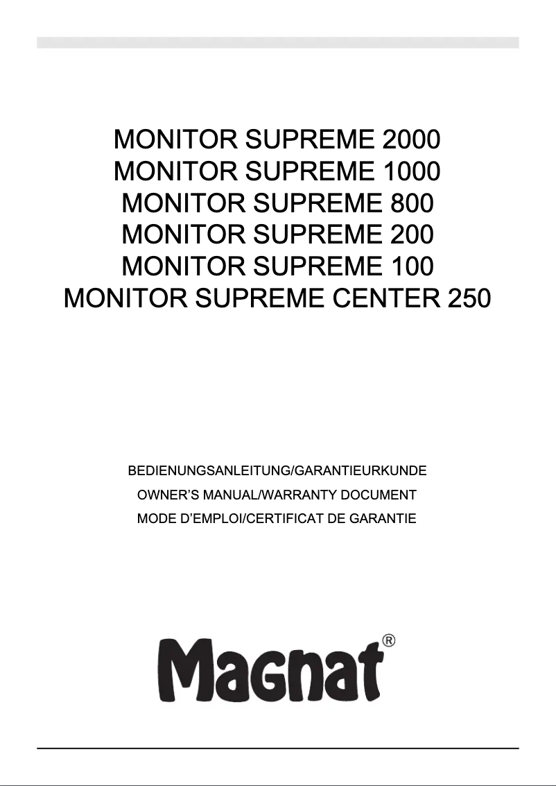 Imagen de la primera página del manual del dispositivo Monitor Supreme 100
