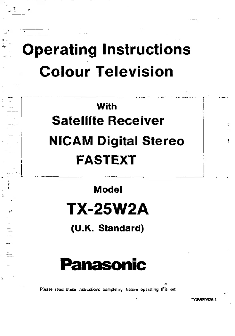 Página nº 1 - Manual de usuario Panasonic TX-25W2A