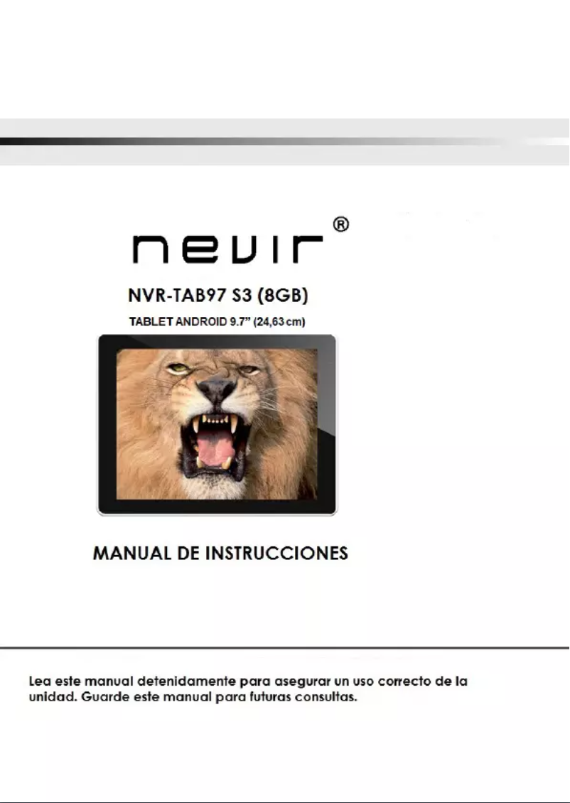 Imagen de la primera página del manual del dispositivo NVR-TAB97 S3