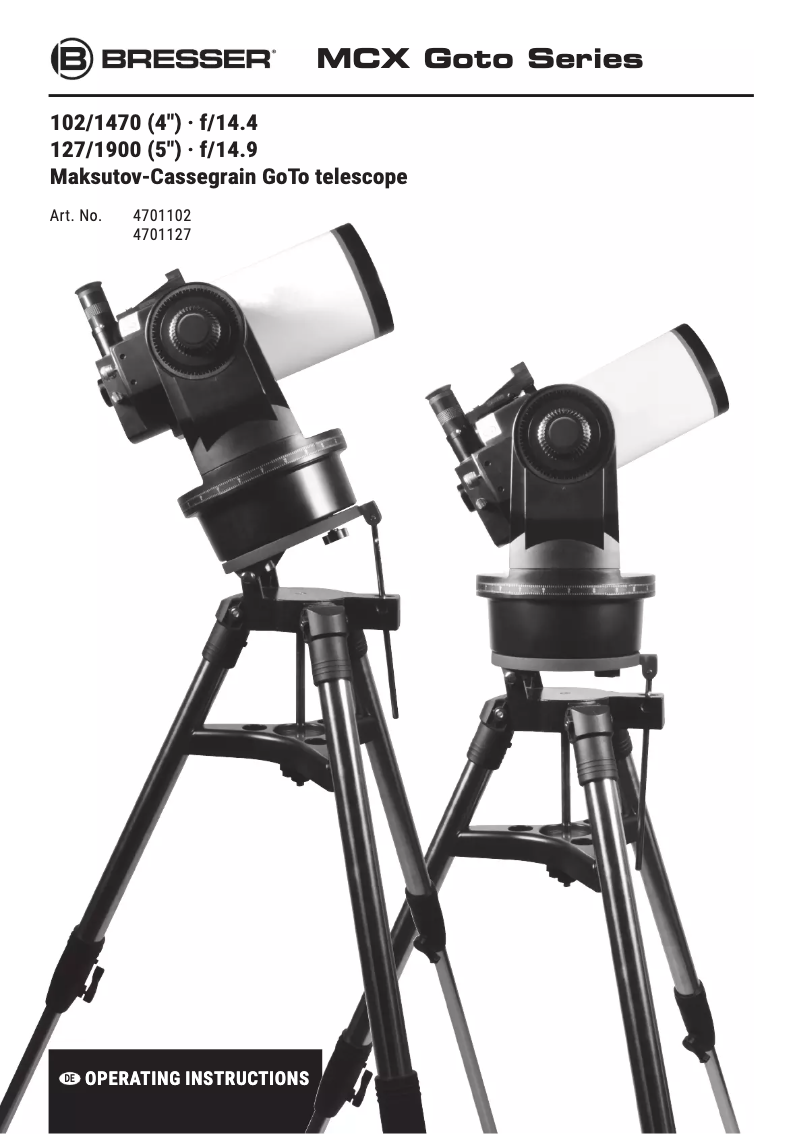 Imagen de la primera página del manual del dispositivo Messier MCX-127 GoTo