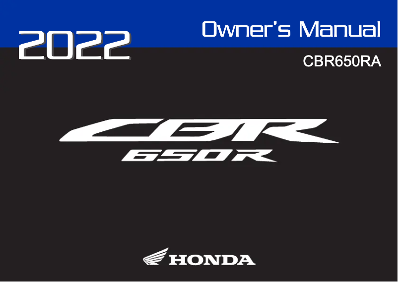 Página nº 1 - Manual de usuario Honda CBR650RA (2022)