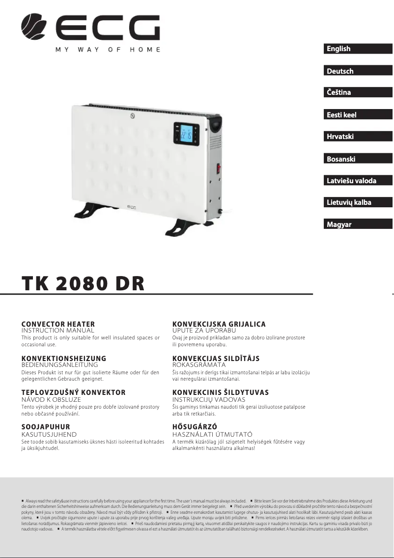 Página 1 del manual Manual de usuario ECG TK 2080 DR