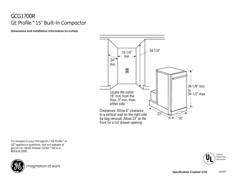 Imagen de la primera página del manual del dispositivo Profile GCG1700RII