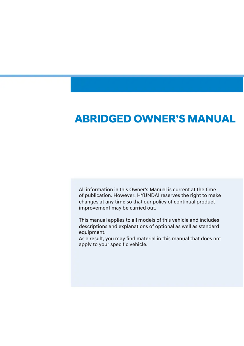Página 1 del manual Manual de usuario Hyundai Tucson Abridged (2023)
