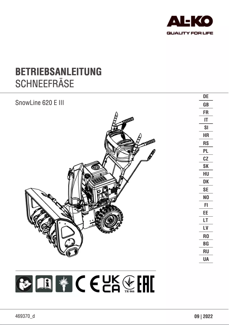 Imagen de la primera página del manual del dispositivo SnowLine 620E III