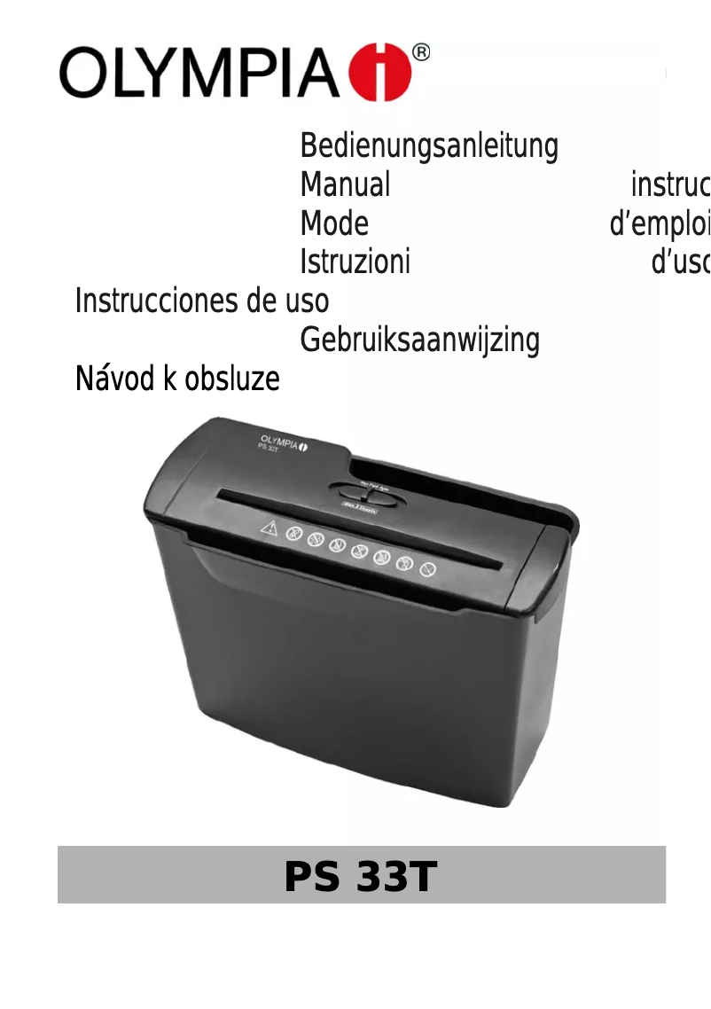 Página 1 del manual Manual de usuario Olympia PS 33 T