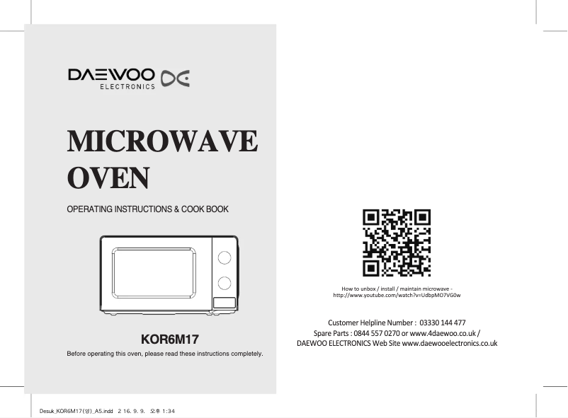 Página 1 del manual Manual de usuario Daewoo KOR-6M17