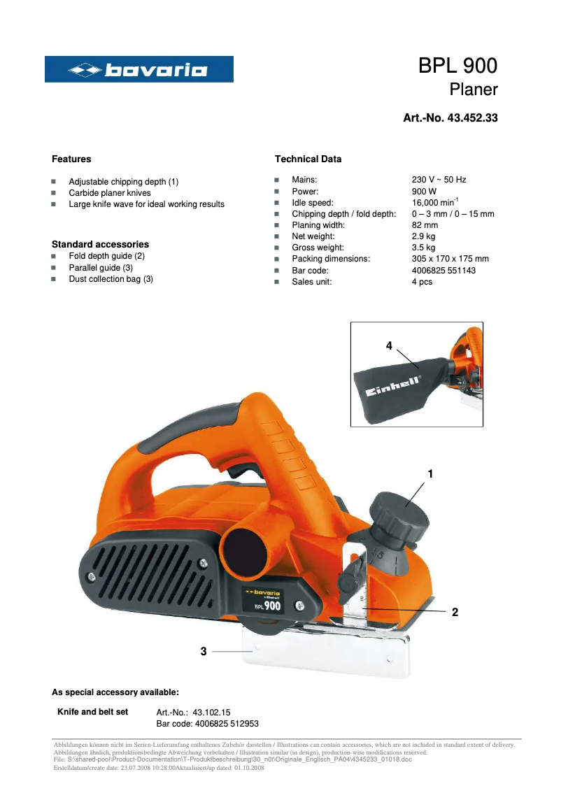 Imagen de la primera página del manual del dispositivo BPL 900