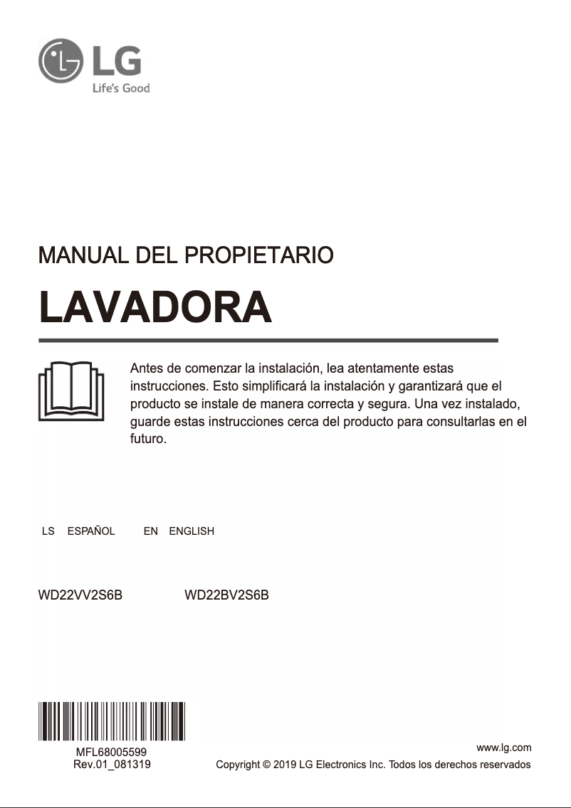 Página nº 1 - Manual de usuario LG WD22BV2S6B