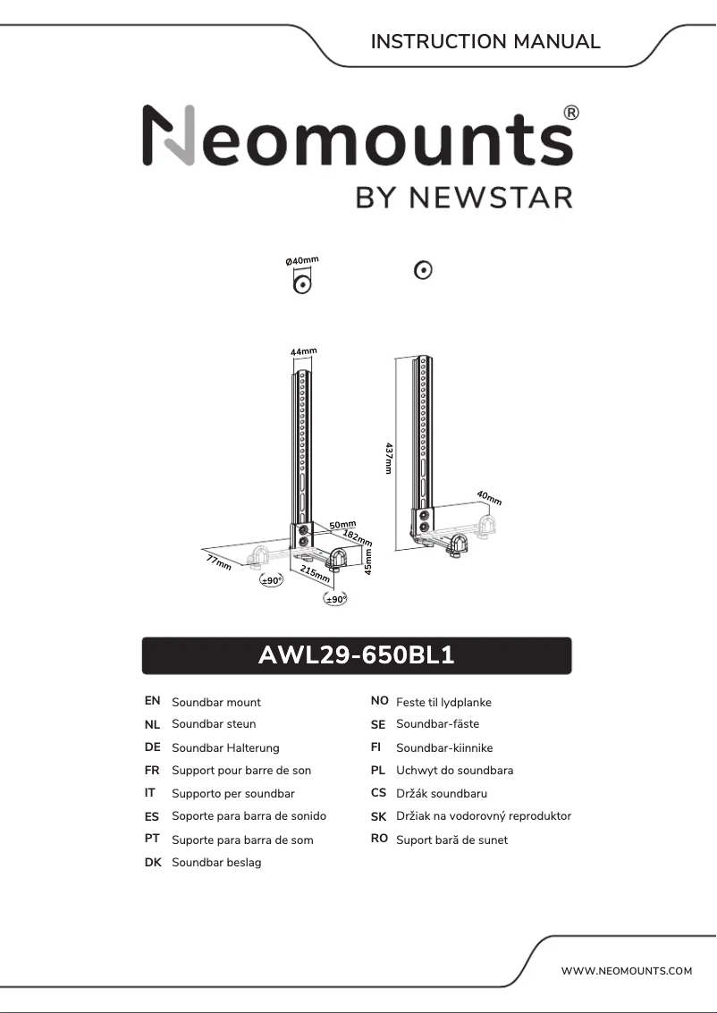 Imagen de la primera página del manual del dispositivo AWL29-650BL1