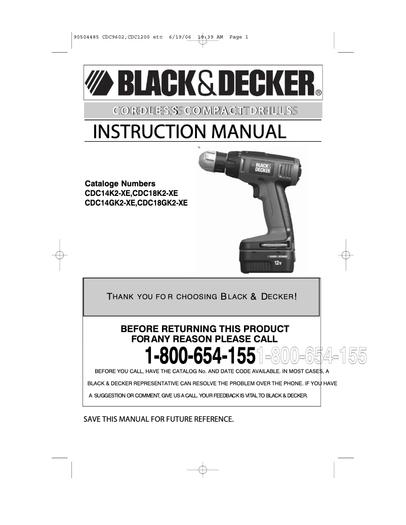 Página 1 del manual Manual de usuario Black & Decker CDC14K