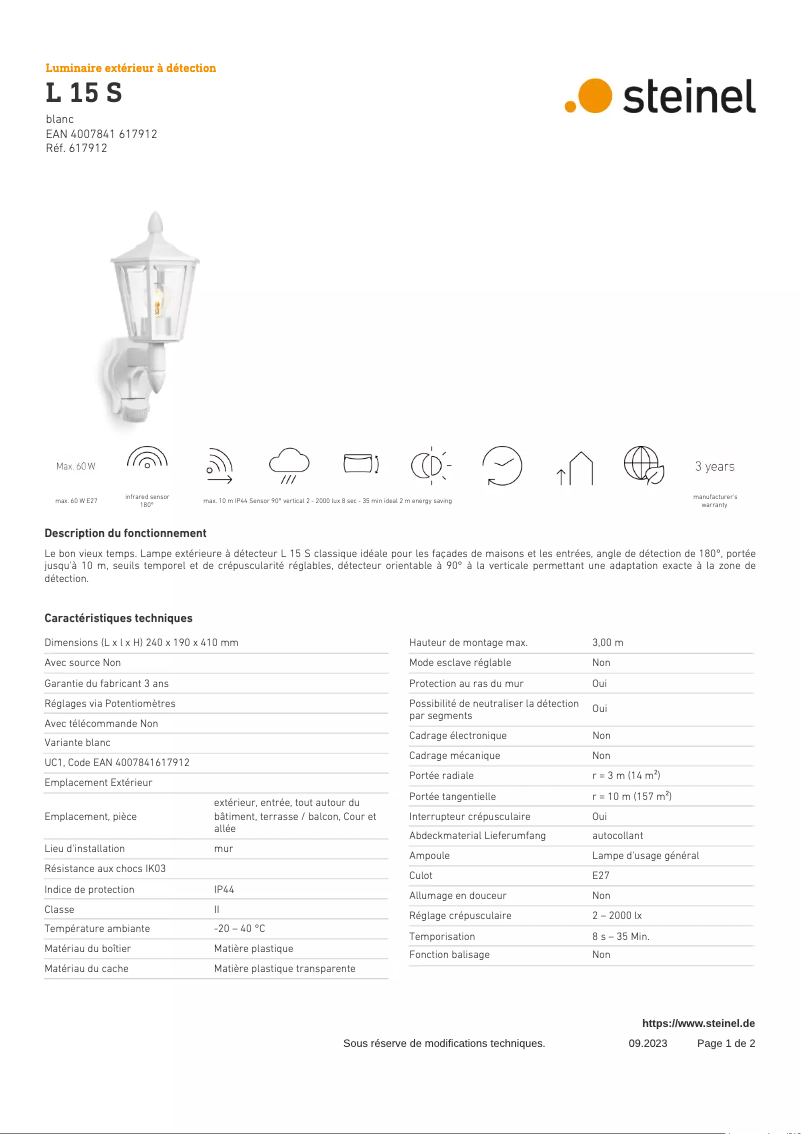 Imagen de la primera página del manual del dispositivo L 15 S