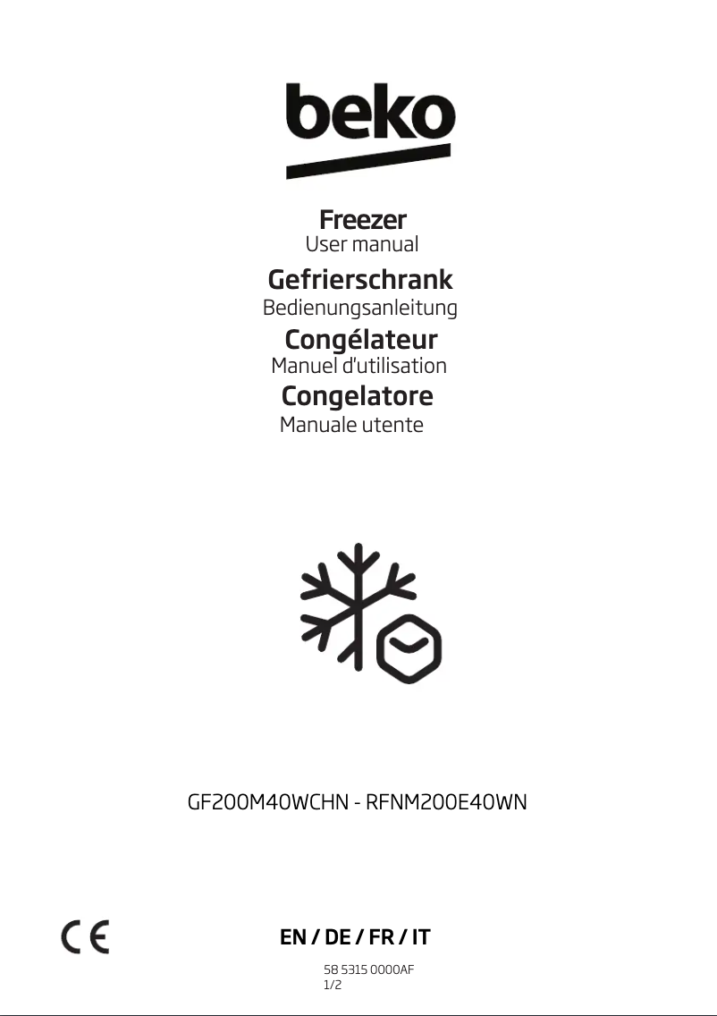 Imagen de la primera página del manual del dispositivo GF200M40WCHN