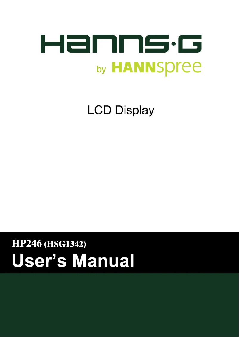 Página 1 del manual Manual de usuario Hannspree Hanns.G HP 246 PJB
