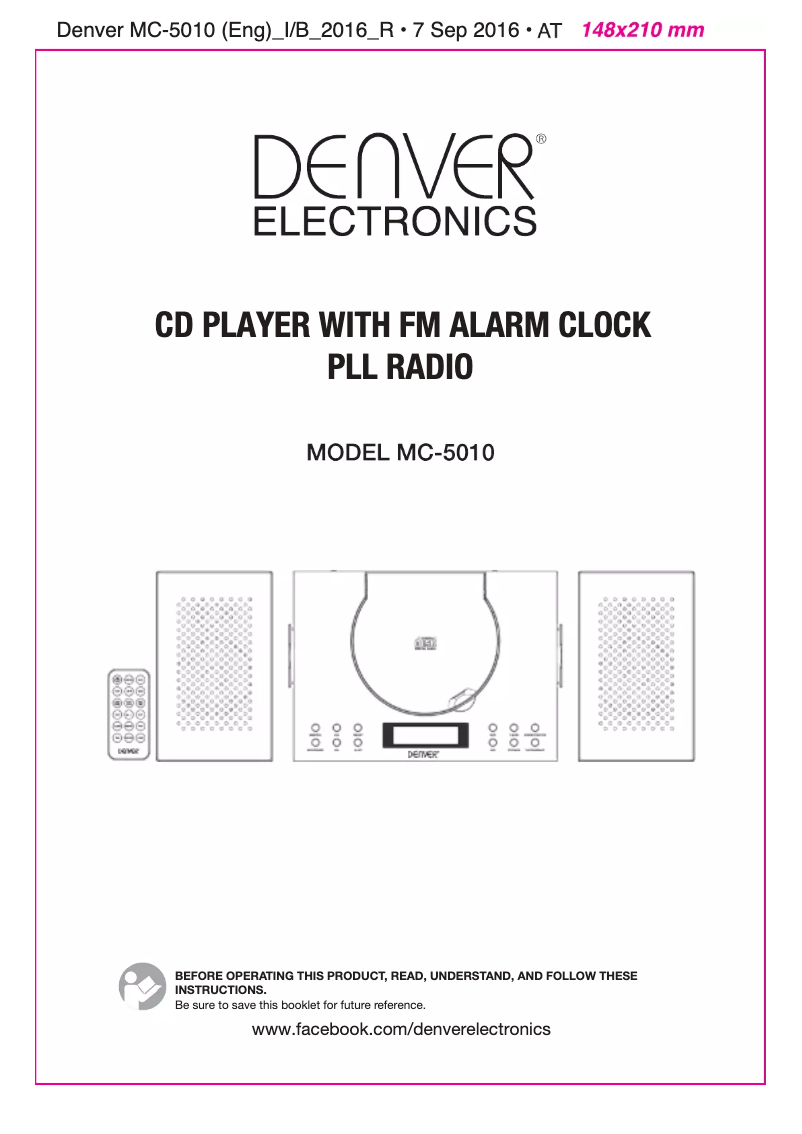Página nº 1 - Manual de usuario Denver MC-5010