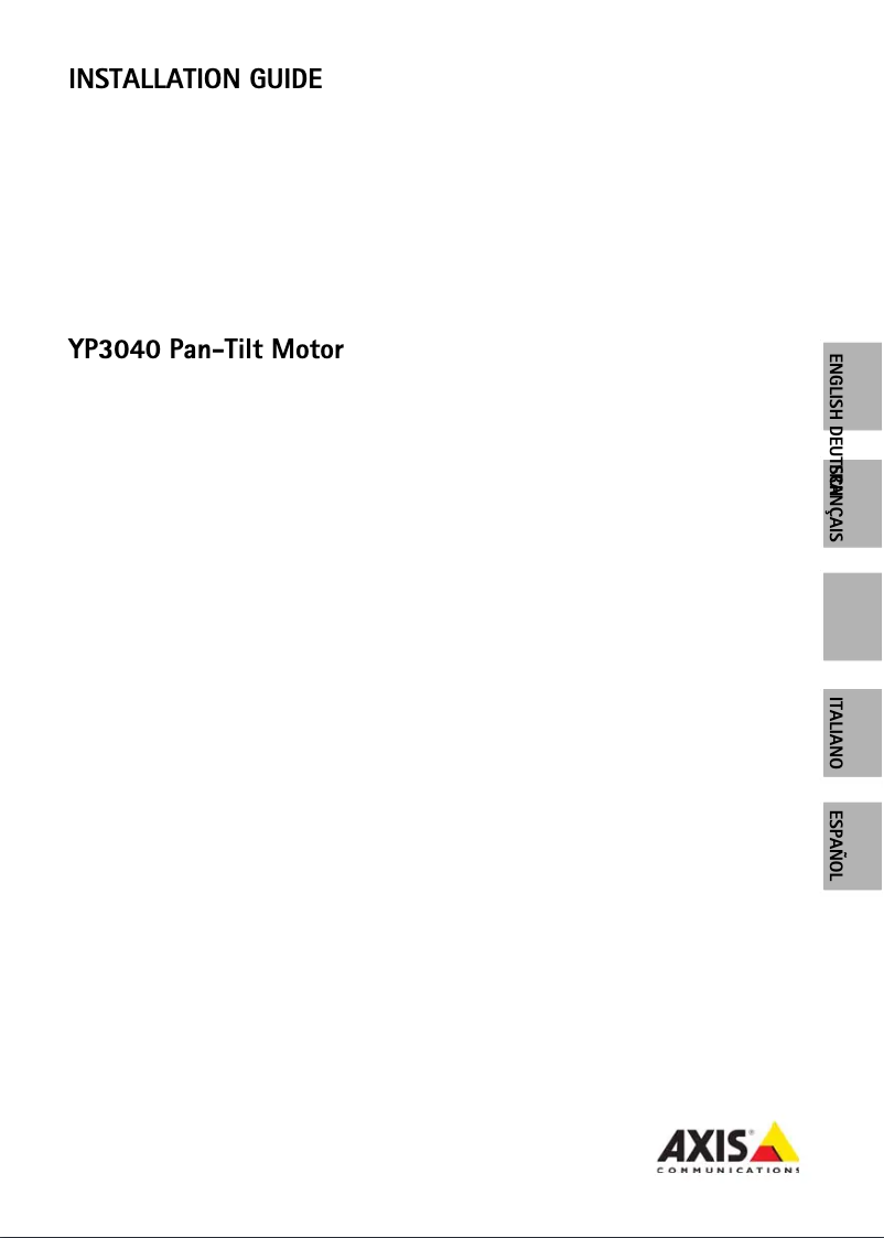 Página 1 del manual Manual de usuario Axis YP3040