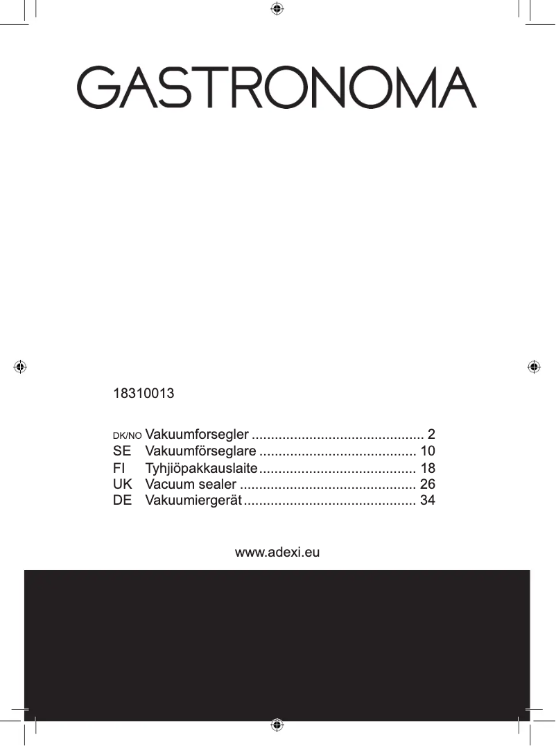 Página nº 1 - Manual de usuario Gastronoma 18310013