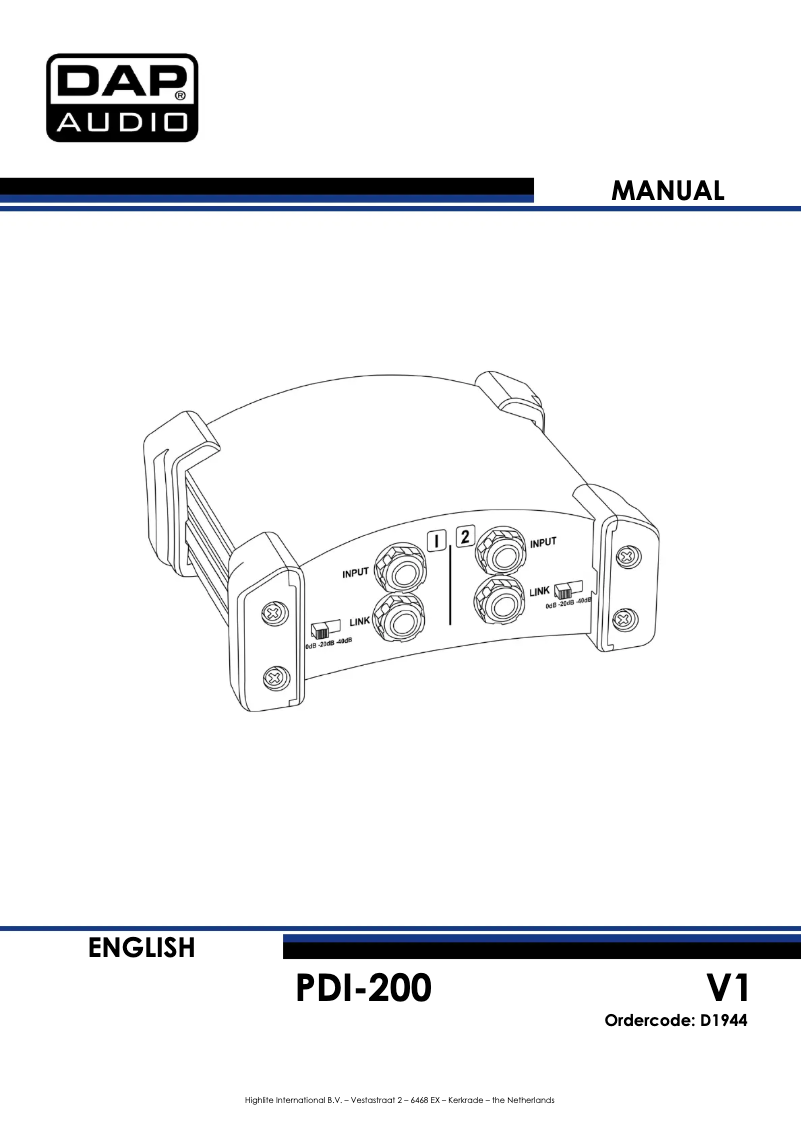 Imagen de la primera página del manual del dispositivo PDI-200