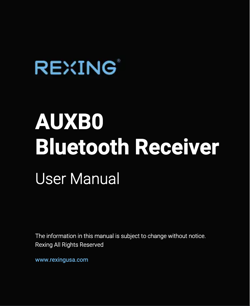 Página 1 del manual Manual de usuario Rexing AUXB0