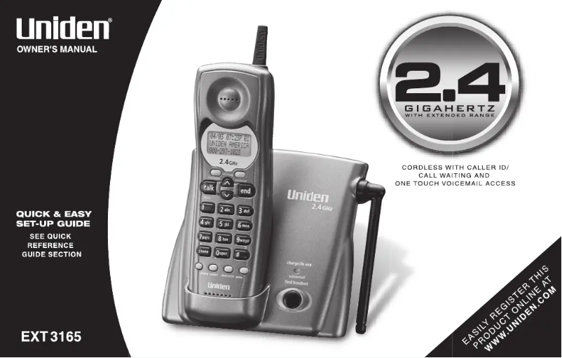 Página 1 del manual Manual de usuario Uniden EXT 3165