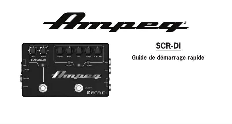 Página 1 del manual Guía de inicio rápido Ampeg SCR-DI