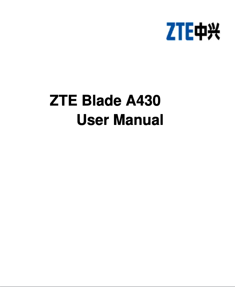 Página nº 1 - Manual de usuario ZTE Blade A430