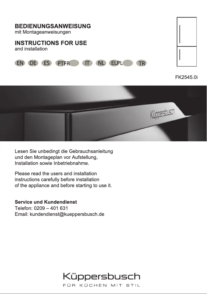 Imagen de la primera página del manual del dispositivo FK2545.0i