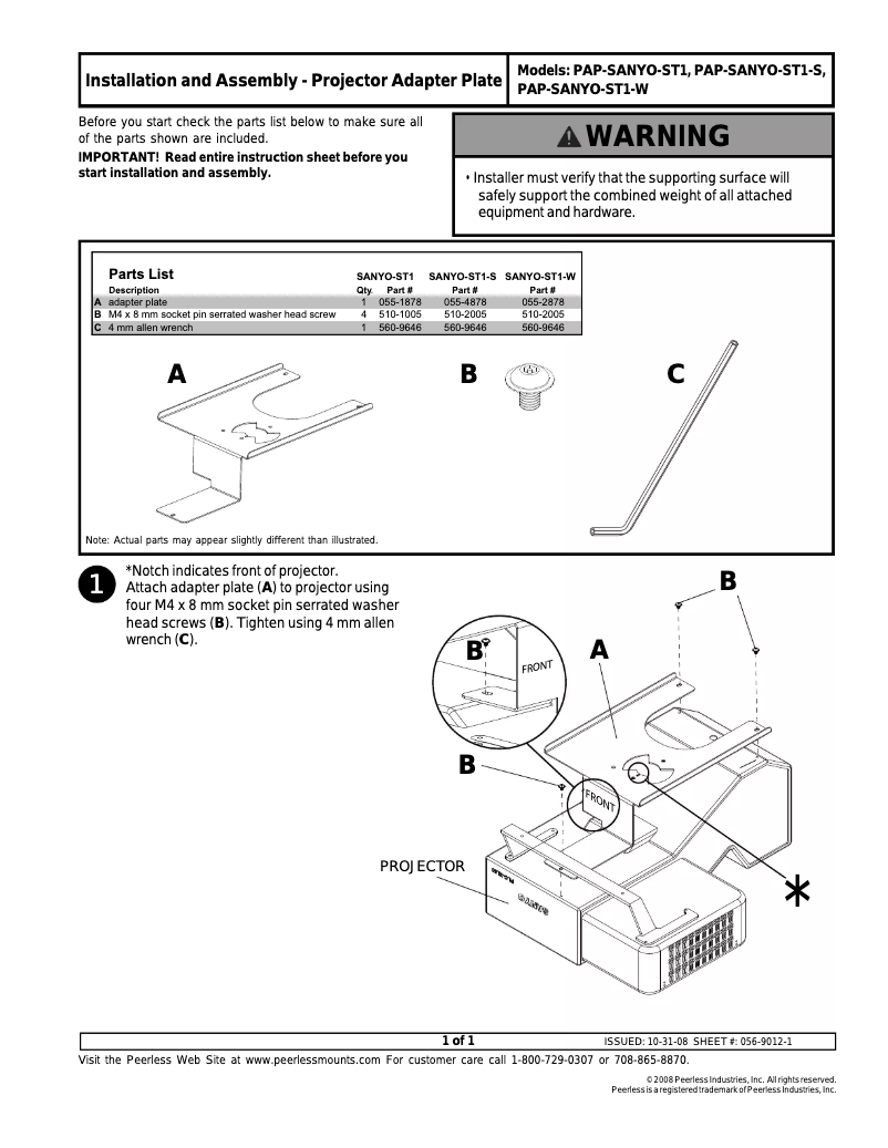 Imagen de la primera página del manual del dispositivo PAP-SANYO-ST1
