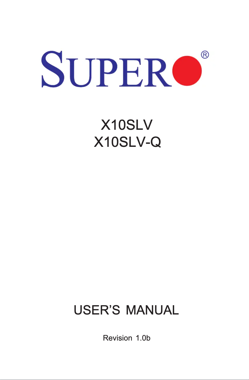 Imagen de la primera página del manual del dispositivo X10SLV