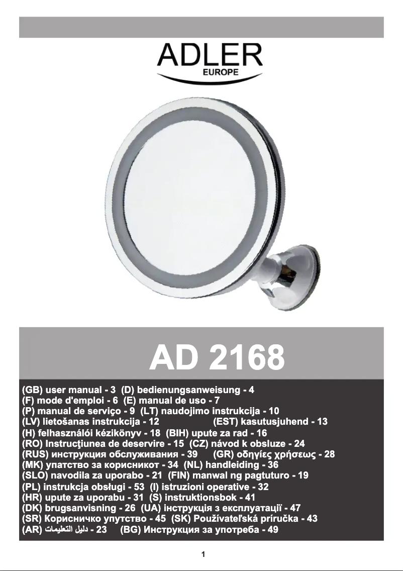 Página 1 del manual Manual de usuario Adler AD 2168