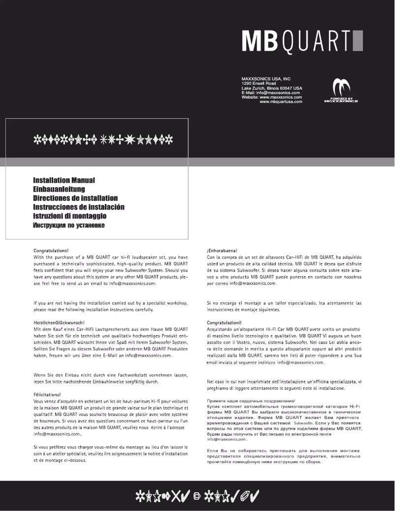 Página 1 del manual Manual de usuario MB Quart RLP254