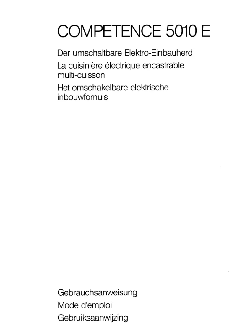 Página nº 1 - Manual de usuario AEG Competence 5010-E