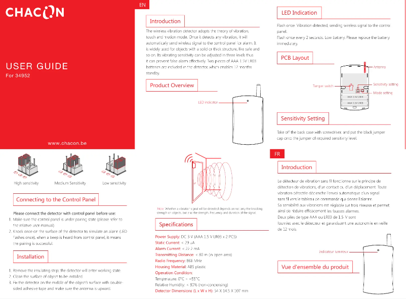 Página 1 del manual Manual de usuario Chacon 34952