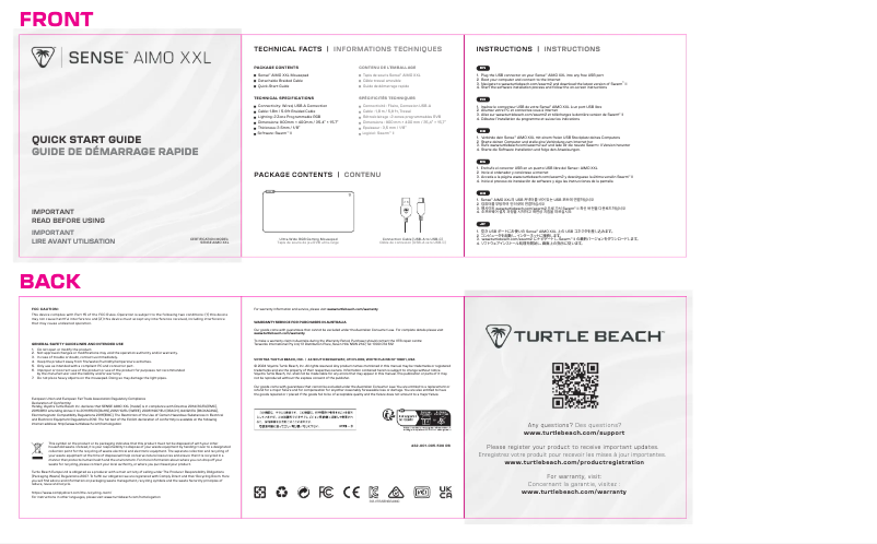Imagen de la primera página del manual del dispositivo Sense AIMO XXL