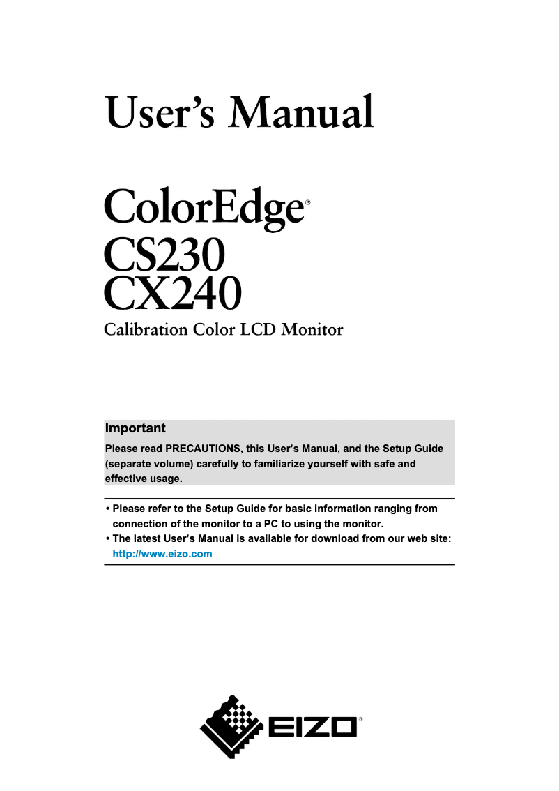 Página nº 1 - Manual de usuario Eizo CS230B