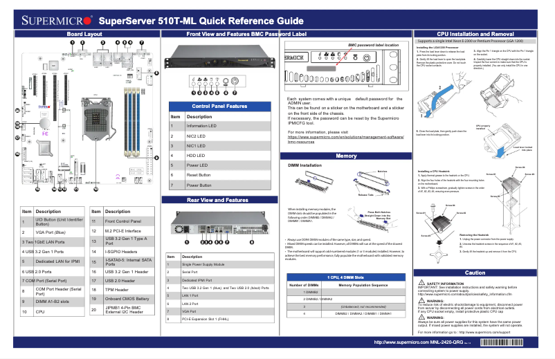 Imagen de la primera página del manual del dispositivo SuperServer SYS-510T-ML