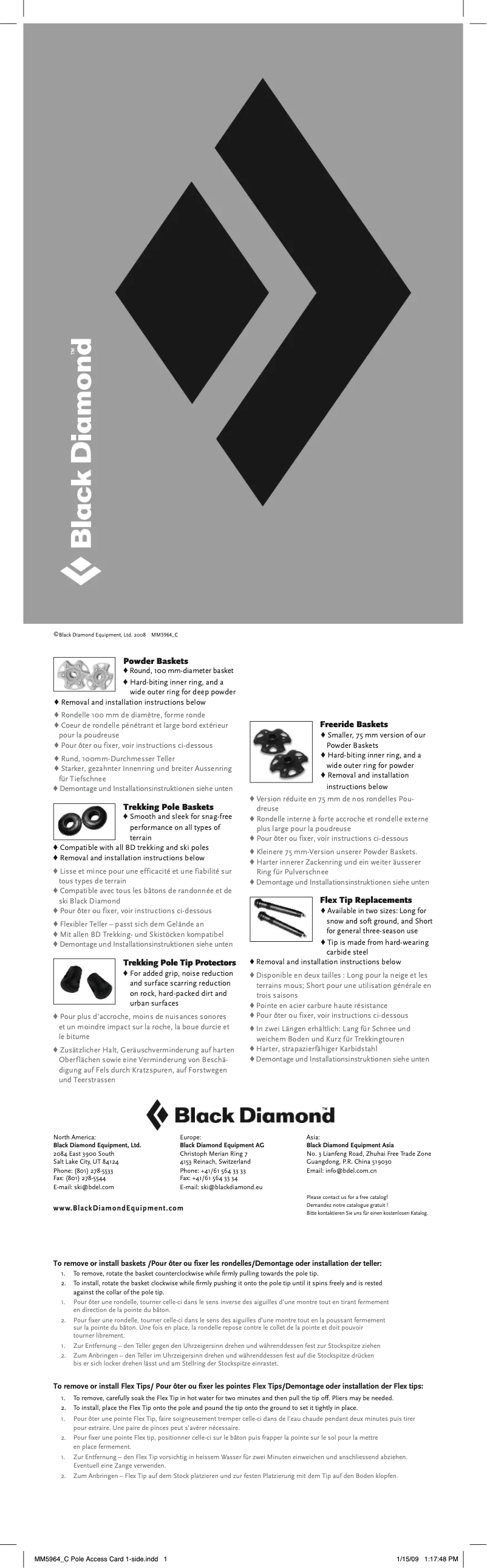 Imagen de la primera página del manual del dispositivo Trekking Pole Tip Protector