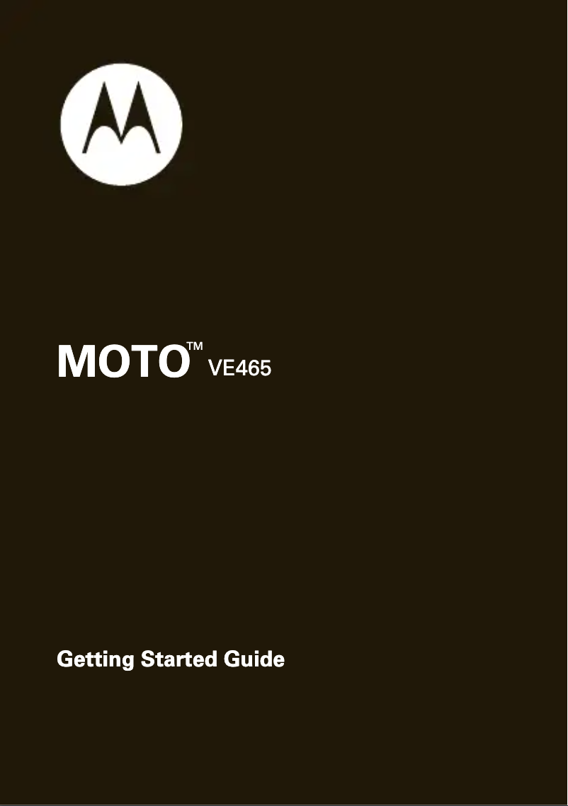 Página 1 del manual Guía de inicio rápido Motorola VE465