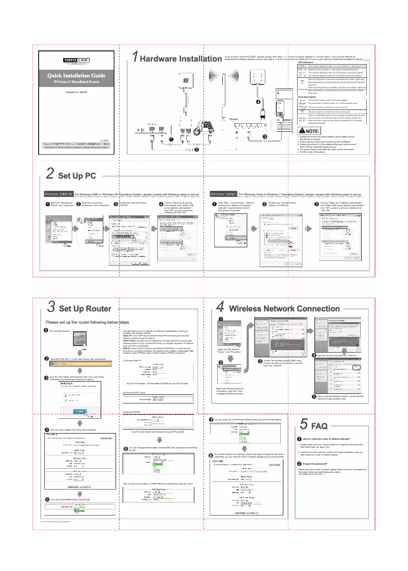Página 1 del manual Manual de usuario Totolink A850R
