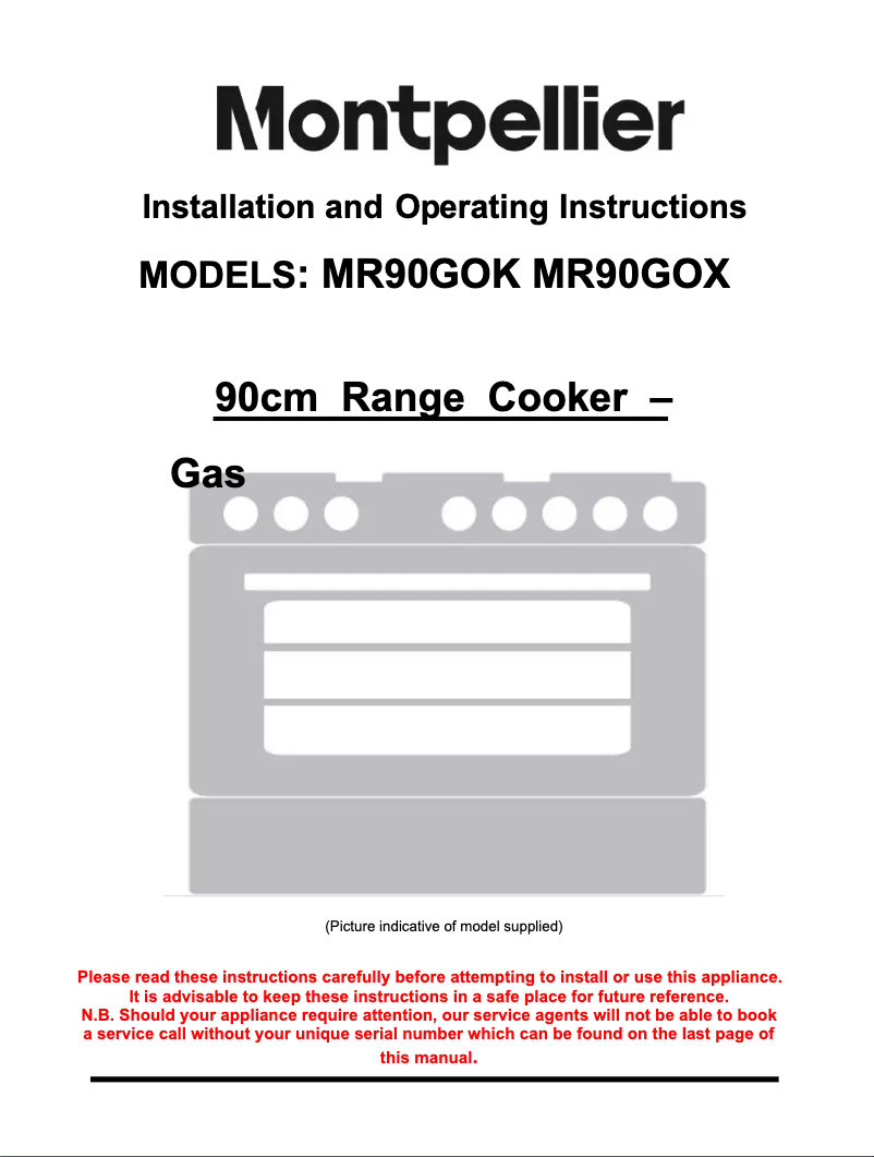 Imagen de la primera página del manual del dispositivo MR90GOX