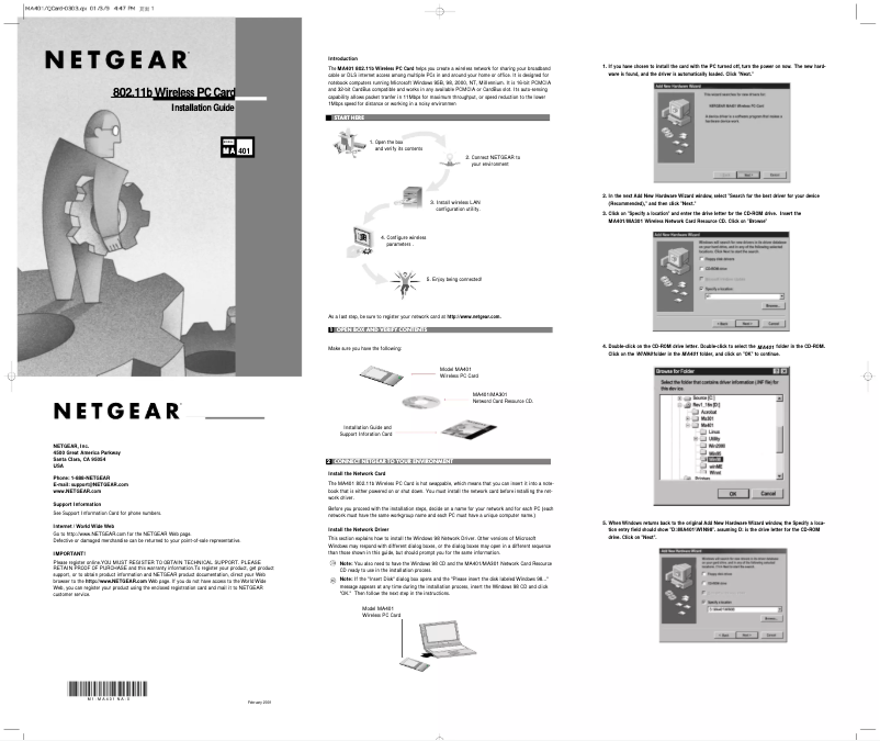 Imagen de la primera página del manual del dispositivo MA401