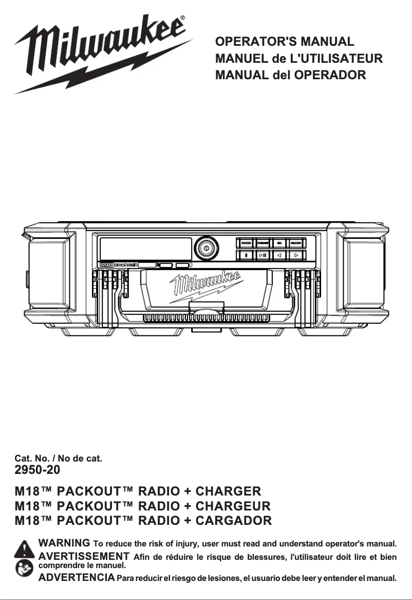 Página nº 1 - Manual de usuario Milwaukee 2950-20