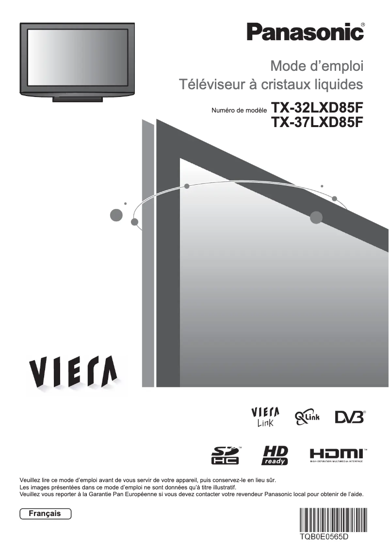 Página nº 1 - Manual de usuario Panasonic Viera TX-37LXD85F