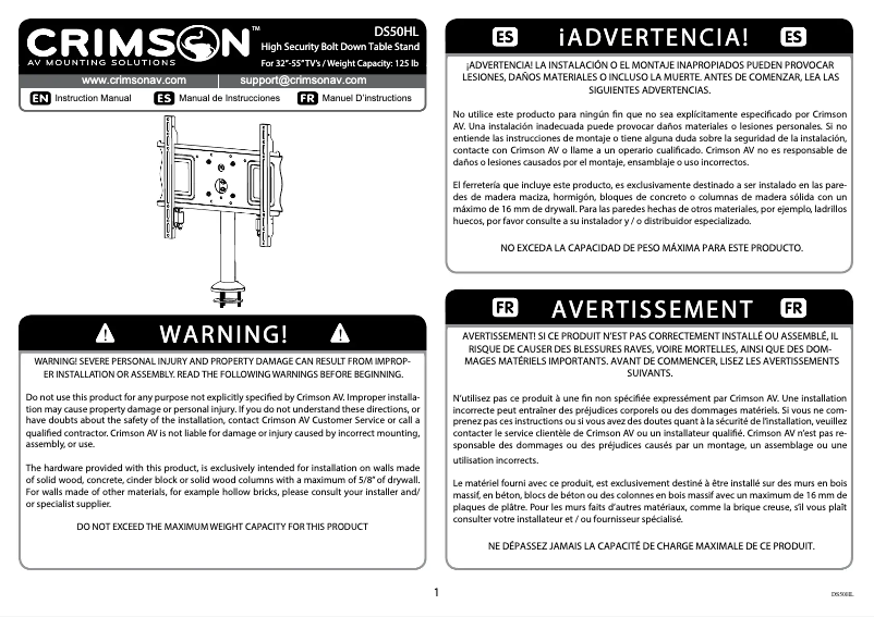 Imagen de la primera página del manual del dispositivo DS50HL