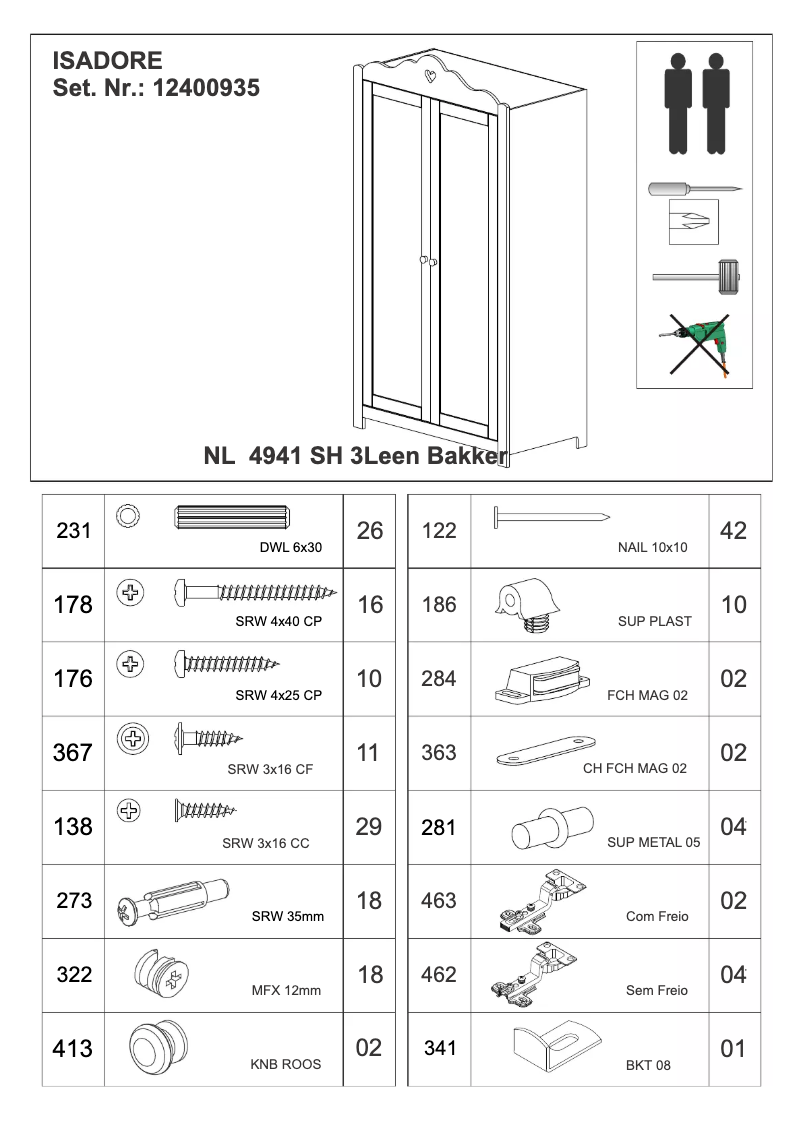 Página 1 del manual Manual de usuario Leen Bakker Isadore (198x105x55)