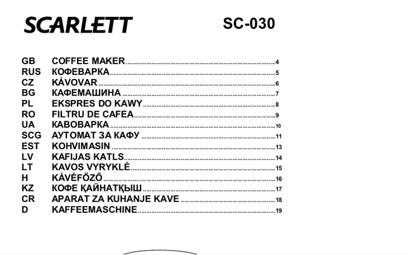 Página 1 del manual Manual de usuario Scarlett SC-030