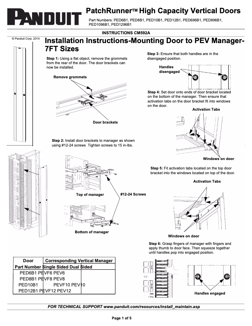 Página 1 del manual Manual de usuario Panduit PED12B1